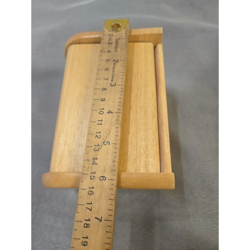 Vintage Wooden Recipe Box Light Wood Card Holder Kitchen Storage Organizer Retro